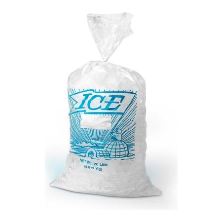 Lk Packaging Printed Metallocene Ice Bags W/ Drawstring, 11-1/2"W x 18"L, Clear, 1.2 Mil, 500/Pack H18PDS